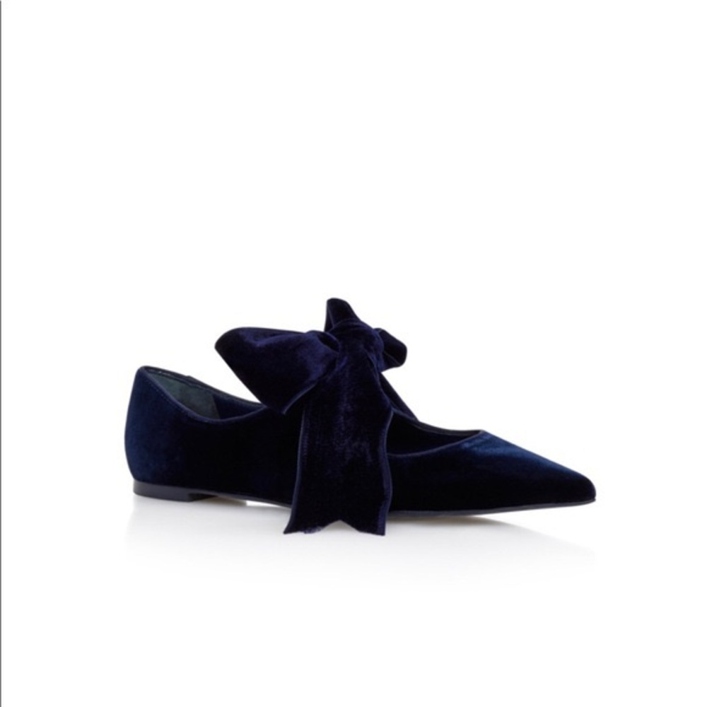 TORY BURCH Clara Bow Flat in Navy Velvet